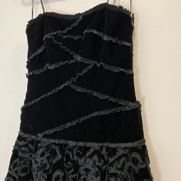 VTG 80s Crushed Velvet Black Sleeveless Party Dress NWT Deadstock - Picture 2 of 11
